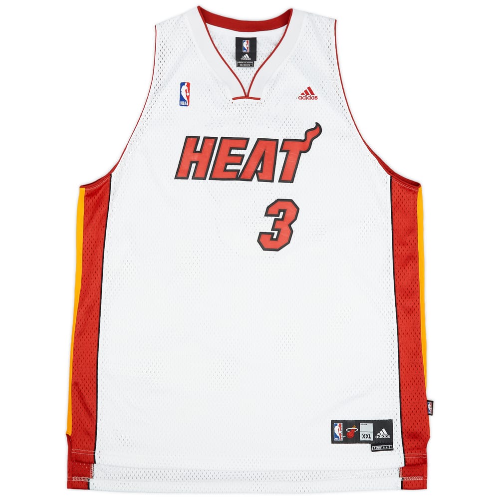 2006-10 Miami Heat Wade #3 adidas Swingman Home Jersey (Very Good) XXL