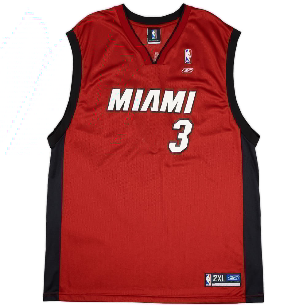 2003-06 Miami Heat Wade #3 Reebok Alternate Jersey (Very Good) XXL