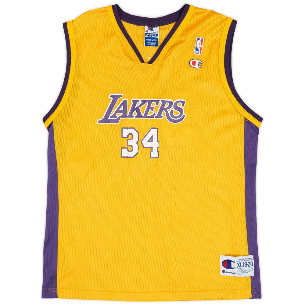 1999-02 LA Lakers O'Neal #34 Champion Home Jersey (Very Good) XL.Kids