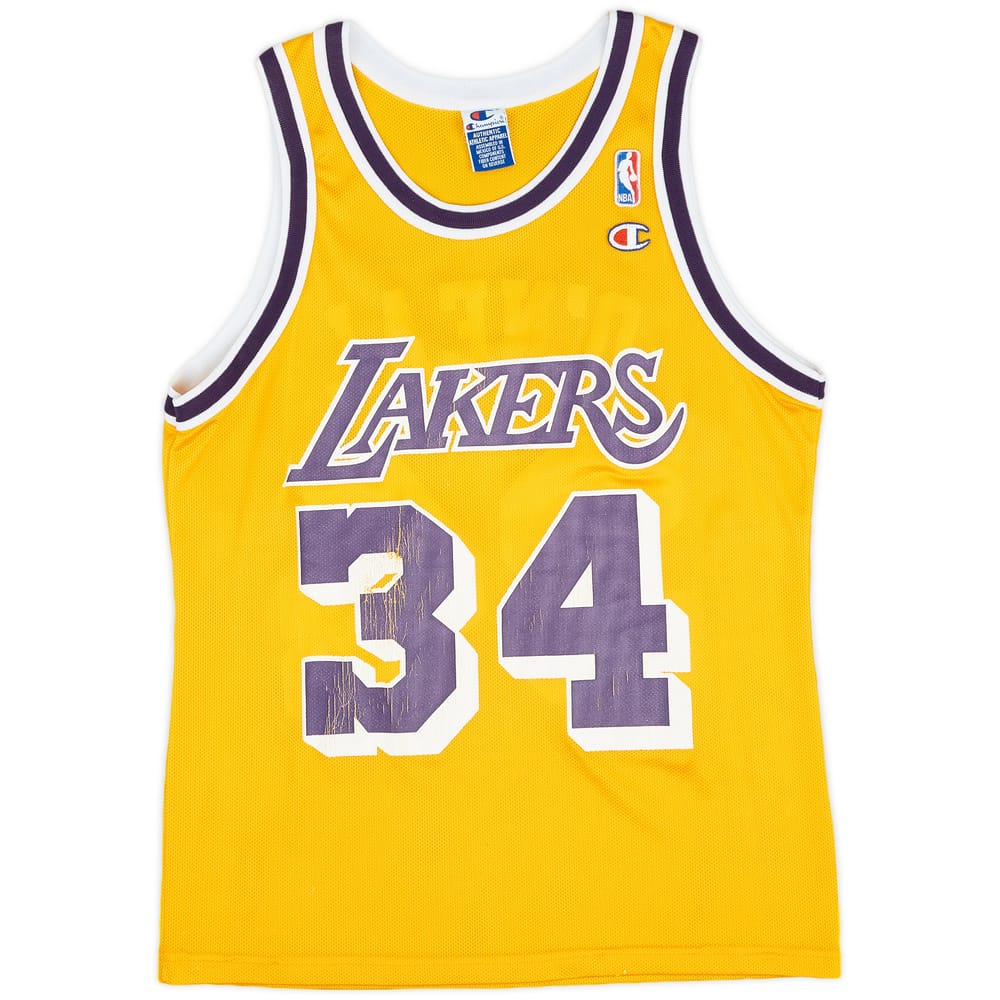 1996-99 LA Lakers O'Neal #34 Champion Home Jersey (Good) M