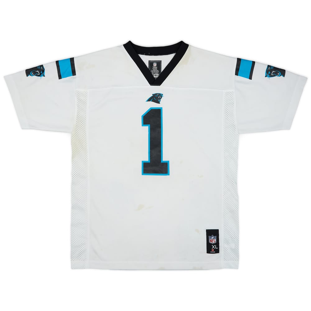 2012-16 Carolina Panthers Newton #1 NFL Replica Away Jersey - 5/10 - (XL.Boys)