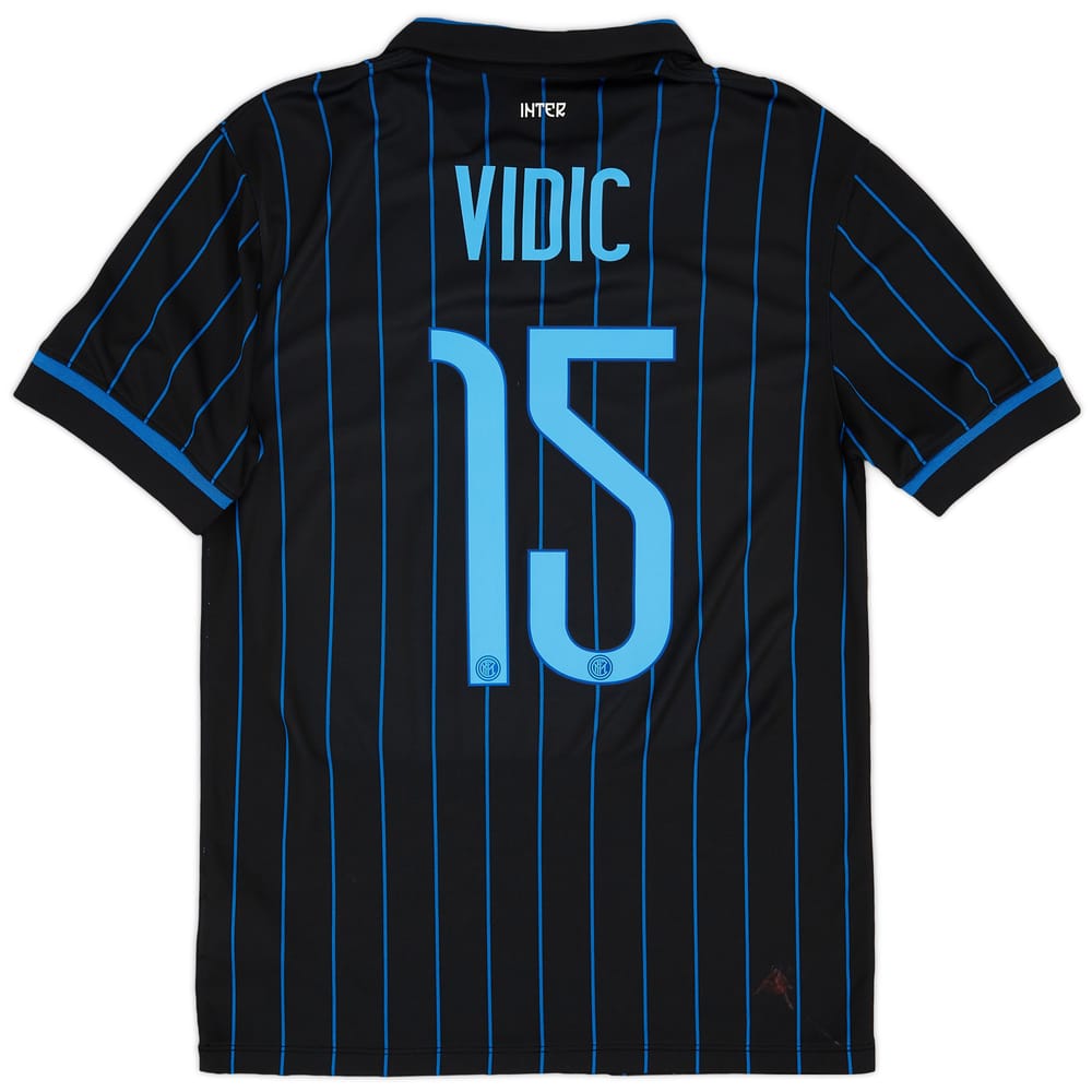2014-15 Inter Milan Home Shirt Vidic #15 - 7/10 - (S)