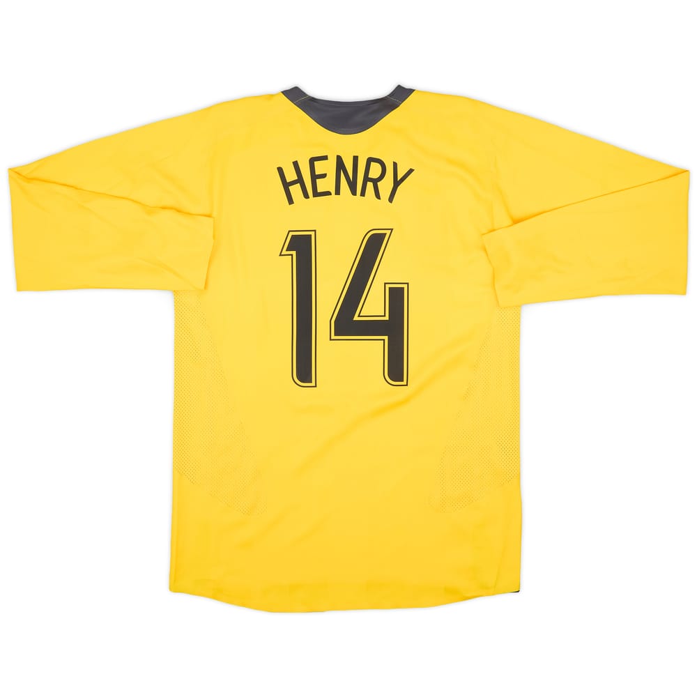 2006-07 Arsenal Player Issue Away L/S Shirt Henry #14 - 8/10 - (L)