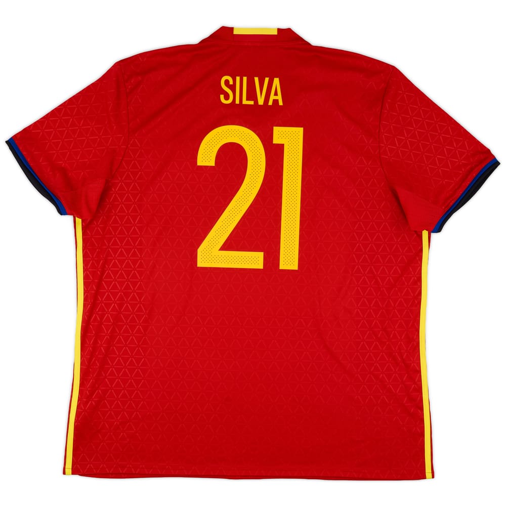 2016-17 Spain Home Shirt Silva #21 - 9/10 - (XXL)