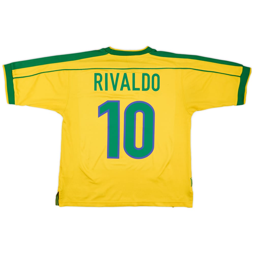 1998-00 Brazil Home Shirt Rivaldo #10 - 5/10 - (M)