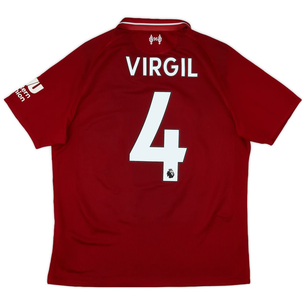2018-19 Liverpool Home Shirt Virgil #4 - 6/10 - (S)