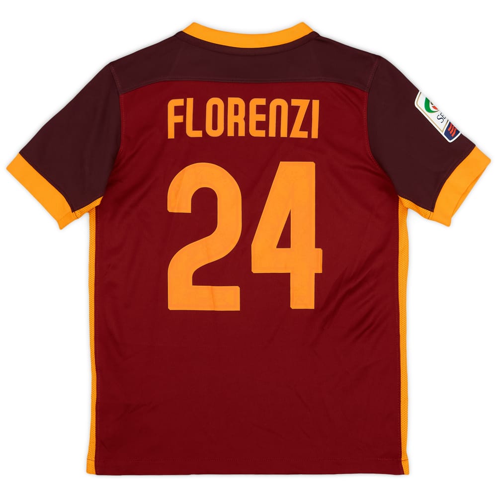 2015-16 Roma Home Shirt Florenzi #24 - 10/10 - (M.Boys)