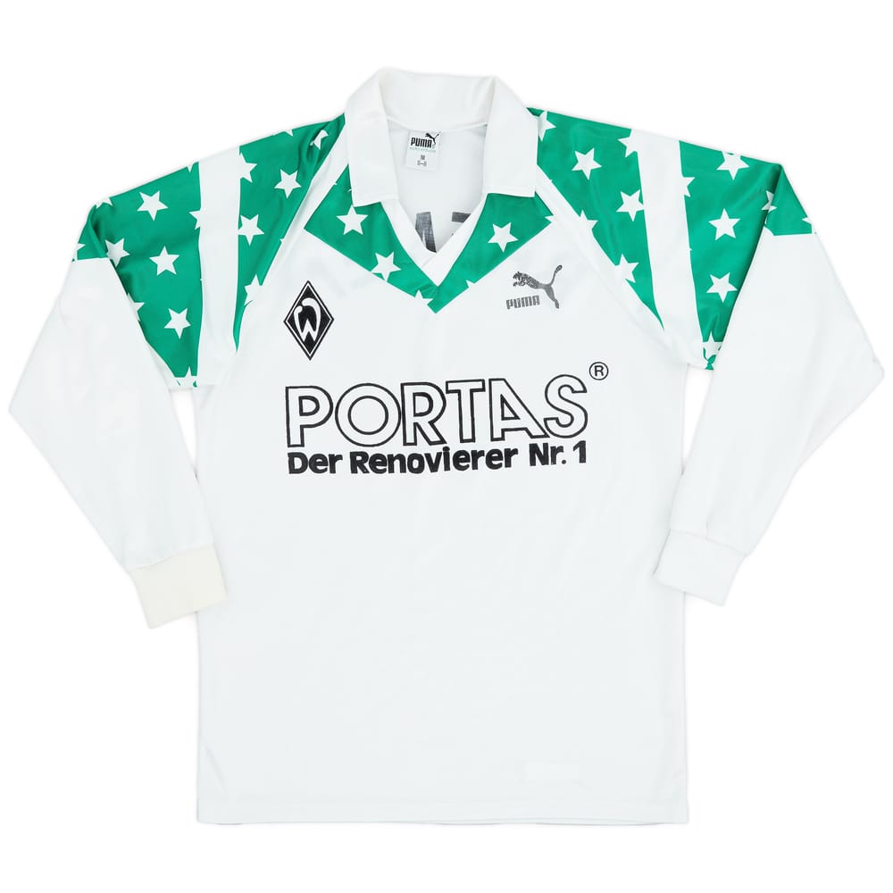 1989-90 Werder Bremen Home L/S Shirt - 7/10 - (M)
