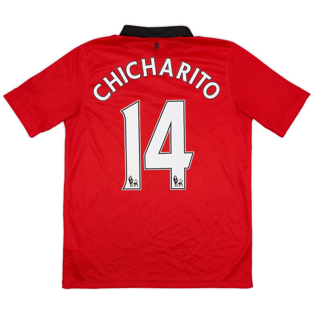 2013-14 Manchester United Home Shirt Chicharito #14 - 8/10 - (XL.Boys)