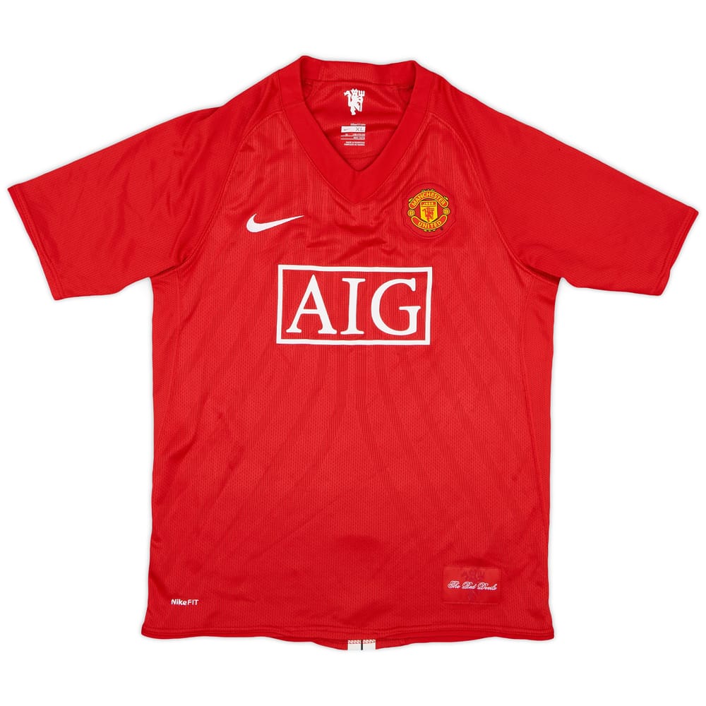 2007-09 Manchester United Home Shirt - 9/10 - (XL.Boys)