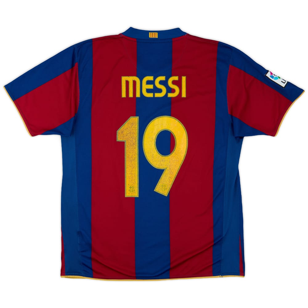 2007-08 Barcelona Home Shirt Messi #19 - 6/10 - (L)