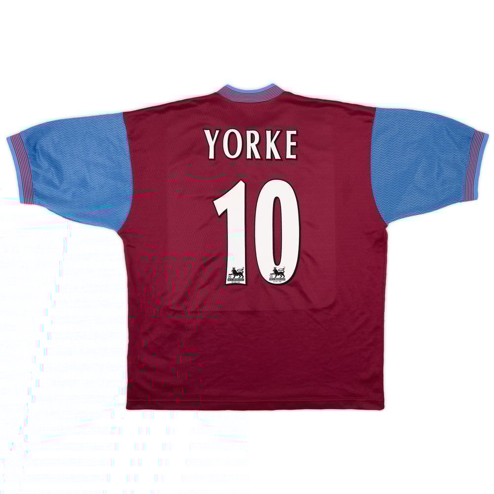 1997-98 Aston Villa Home Shirt Yorke #10 - 8/10 - (XL)