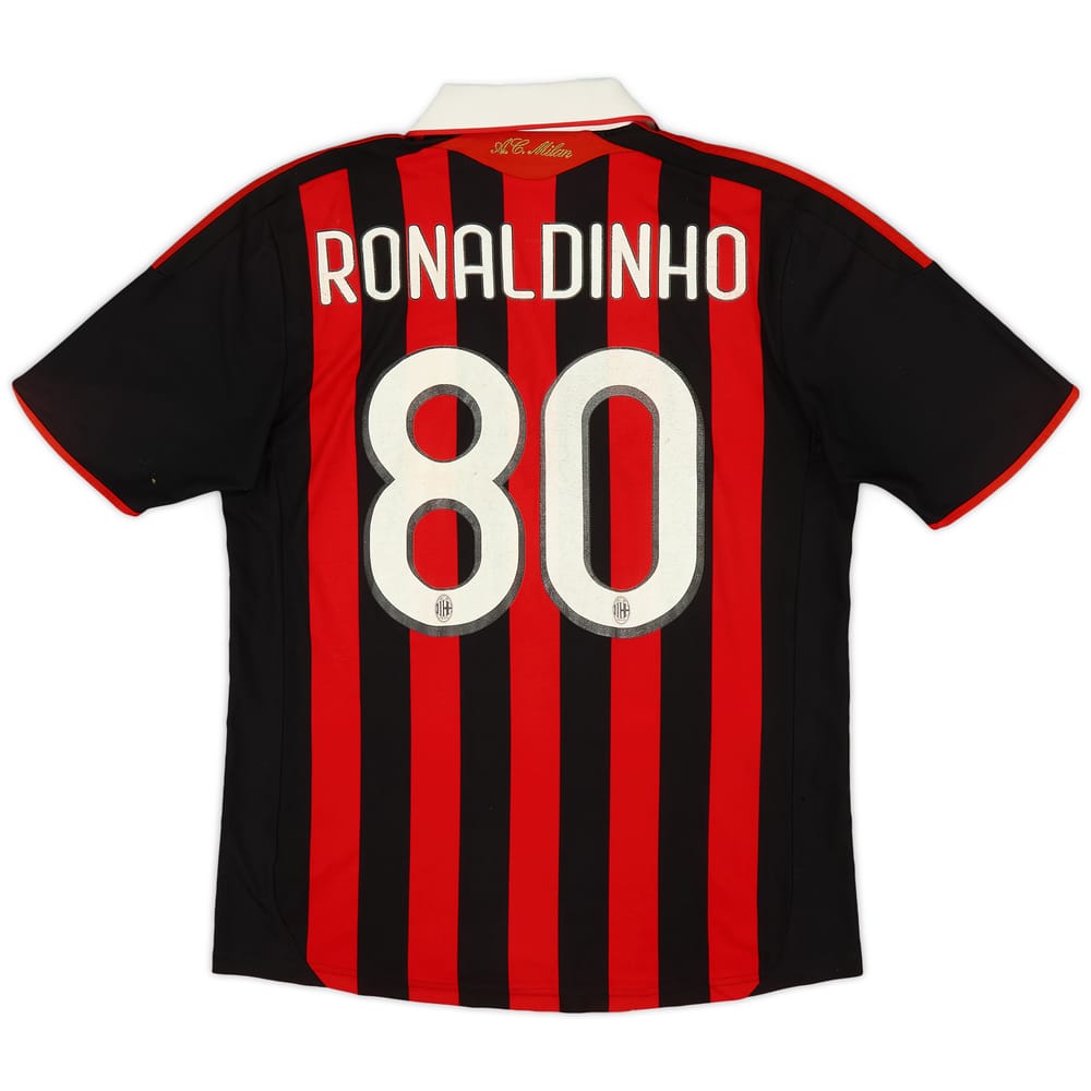 2009-10 AC Milan Home Shirt Ronaldinho #80 - 5/10 - (M)