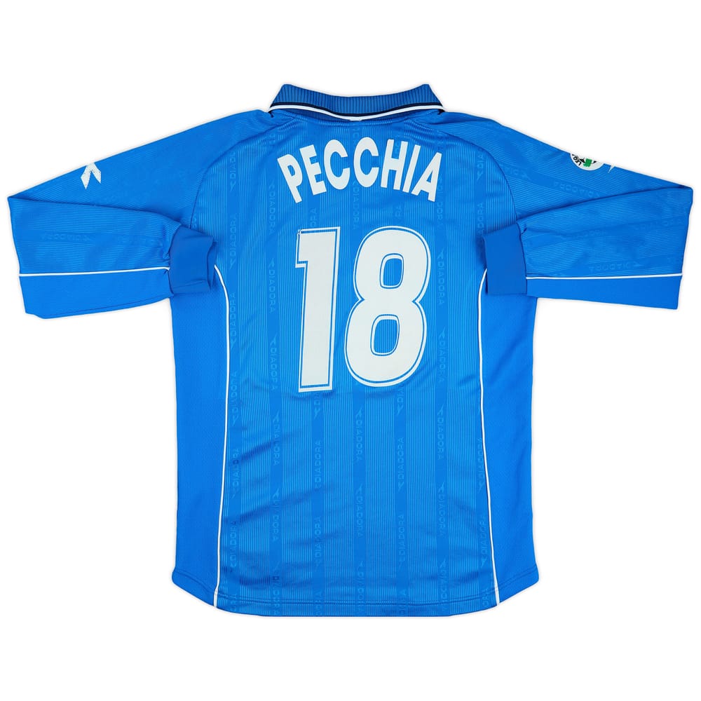 2000-01 Napoli Match Issue Home L/S Shirt Pecchia #18