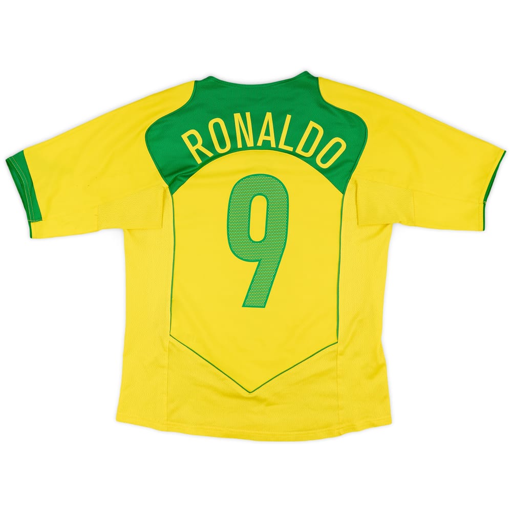 2004-06 Brazil Home Shirt Ronaldo #9 - 7/10 - (S)
