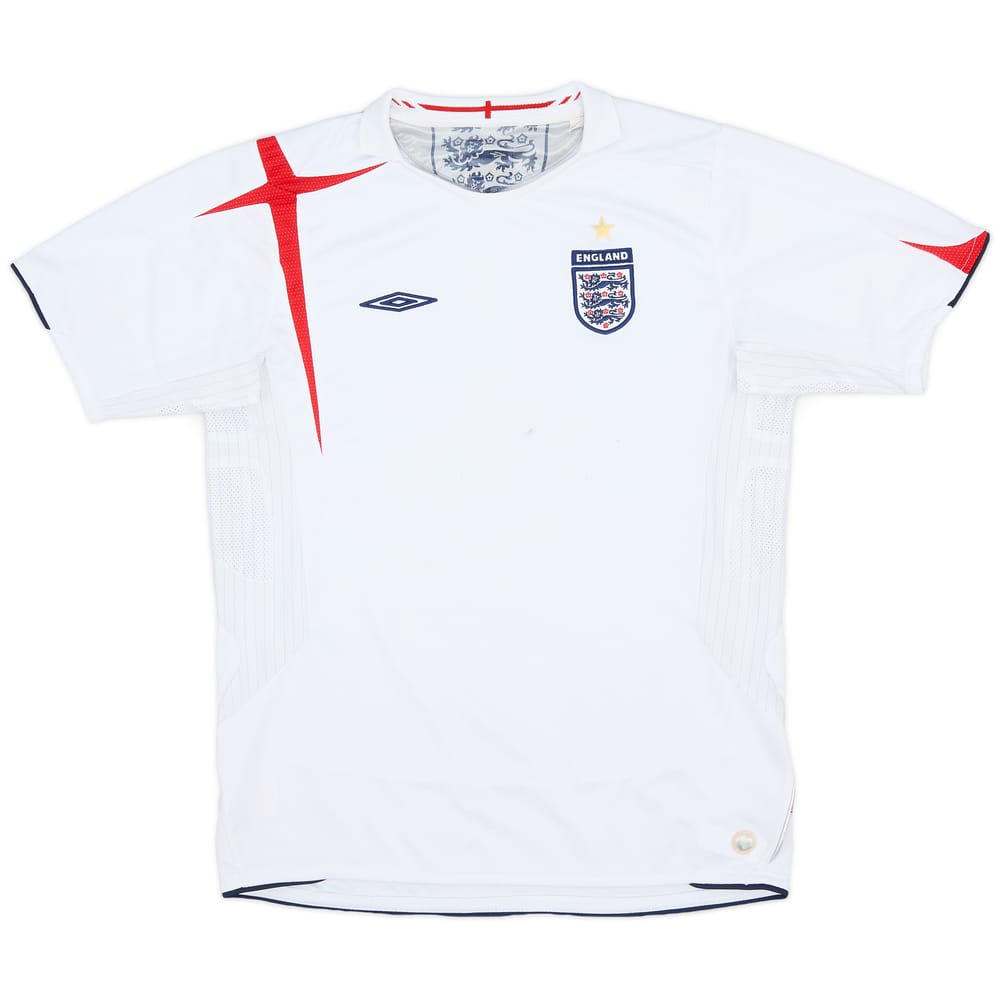 2005-07 England Home Shirt - 5/10 - (M.Boys)