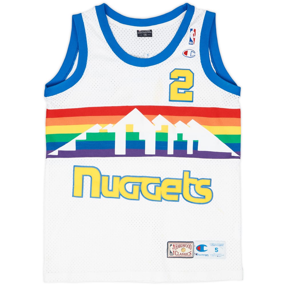 1987-88 Denver Nuggets English #2 Champion Hardwood Classics Home Jersey - 6/10 - (S)