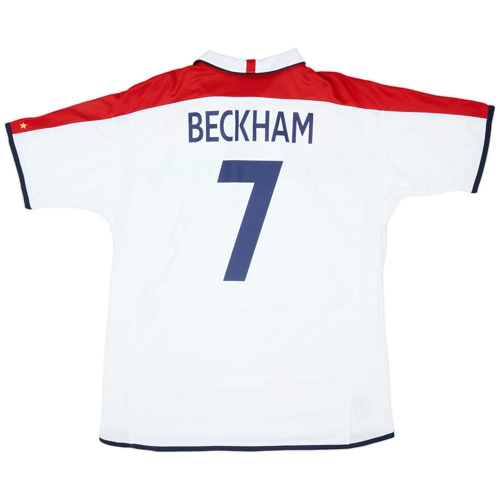 2003-05 England Home Shirt Beckham #7 - 6/10 - (XL)