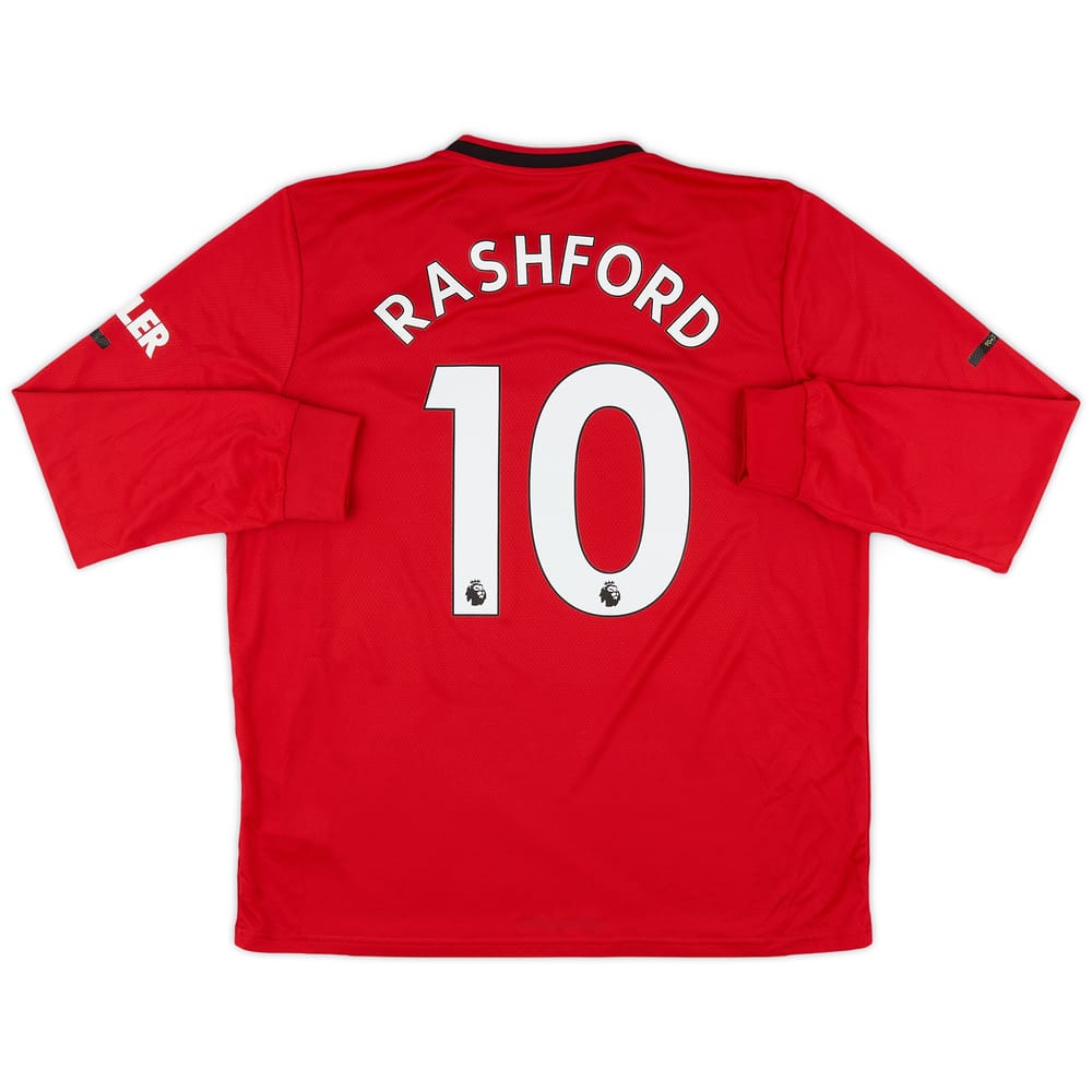 2019-20 Manchester United Home L/S Shirt Rashford #10 - 8/10 - (XL)