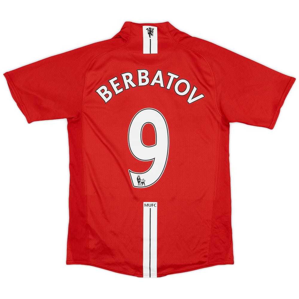 2007-09 Manchester United Home Shirt Berbatov #9 - 9/10 - (S)