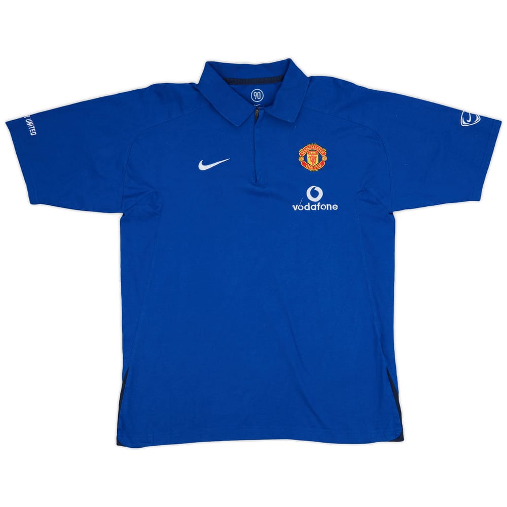 2005-06 Manchester United Nike 1/4 Zip Polo Shirt - 9/10 - (L)