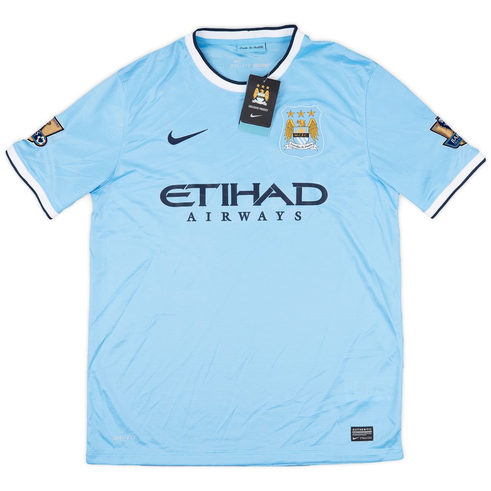 2013-14 Manchester City Home Shirt Champions #14 (L)