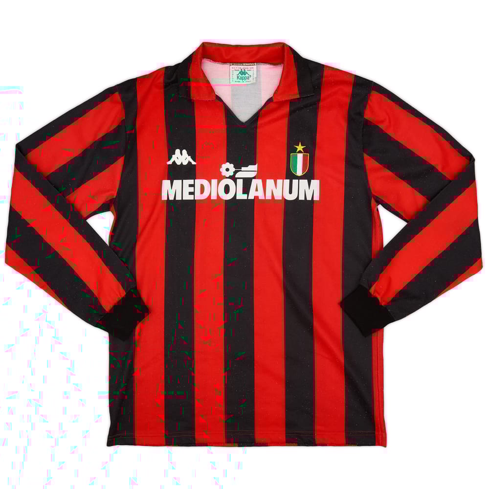 1988-89 AC Milan Home L/S Shirt #8 - 8/10 - (XL)
