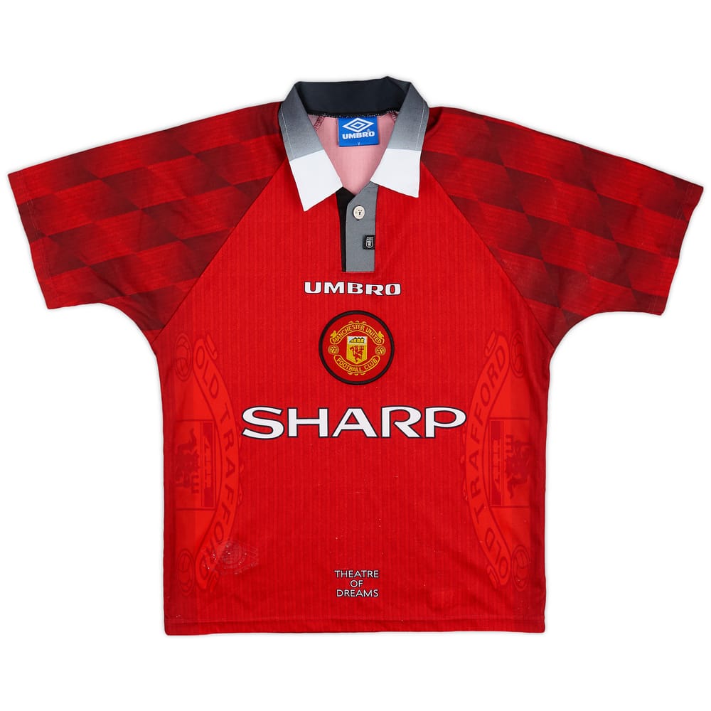 1996-98 Manchester United Home Shirt - 7/10 - (XL.Boys)