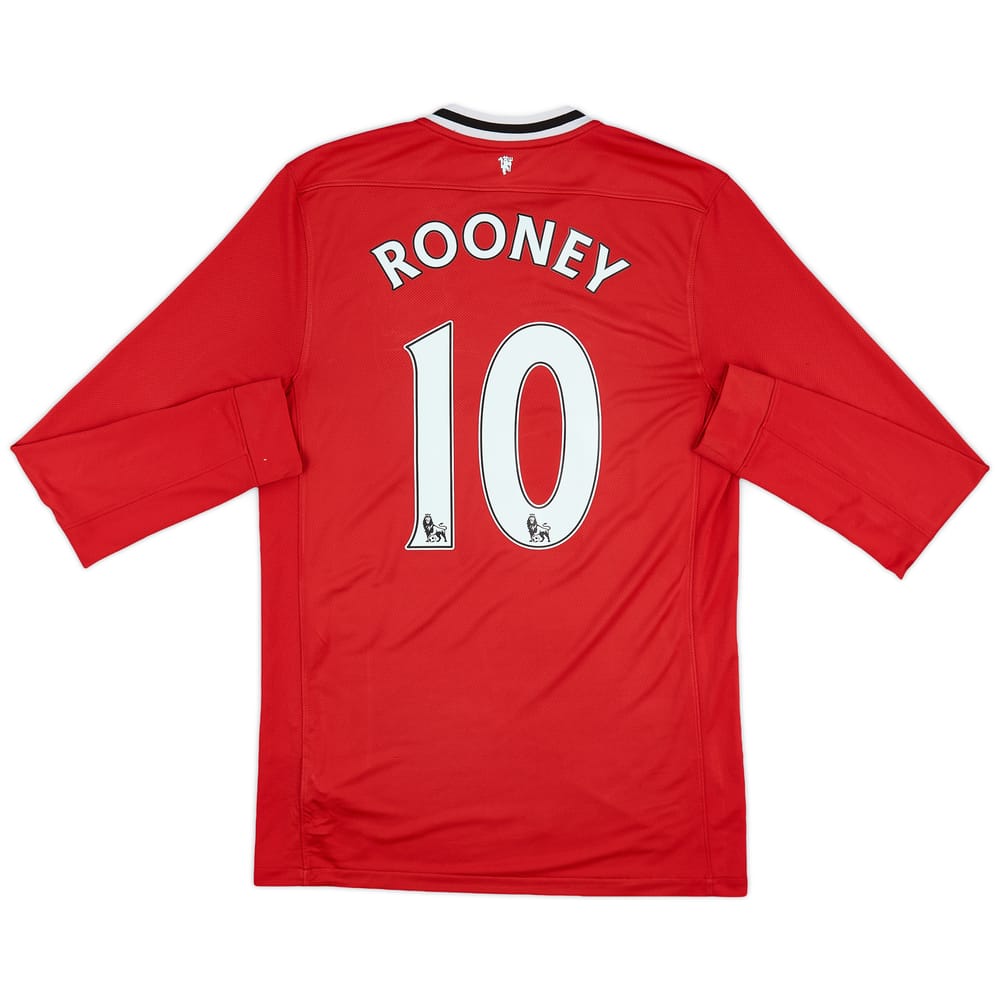 2011-12 Manchester United Home L/S Shirt Rooney #10 - 8/10 - (M)