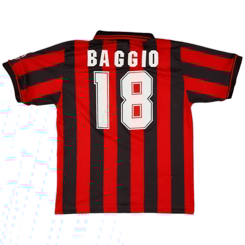 1996-97 AC Milan Home Shirt Baggio #18 - 6/10 - (M)
