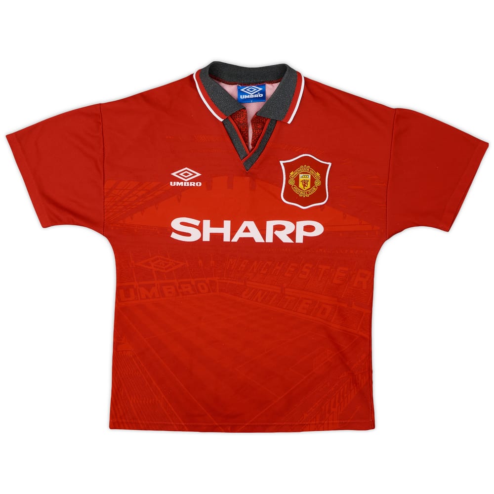 1994-96 Manchester United Home Shirt - 6/10 - (L.Boys)
