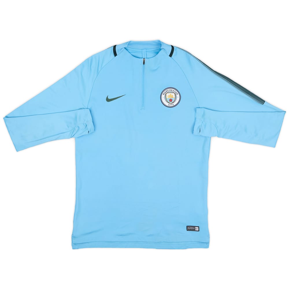 2017-18 Manchester City Nike 1/4 Zip Drill Top - 9/10 - (M)