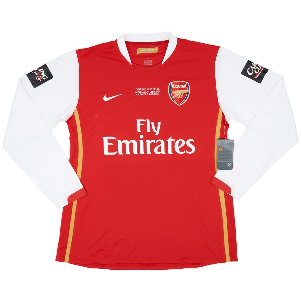 2007 Arsenal Carling Cup Final Player Issue Home L/S Shirt