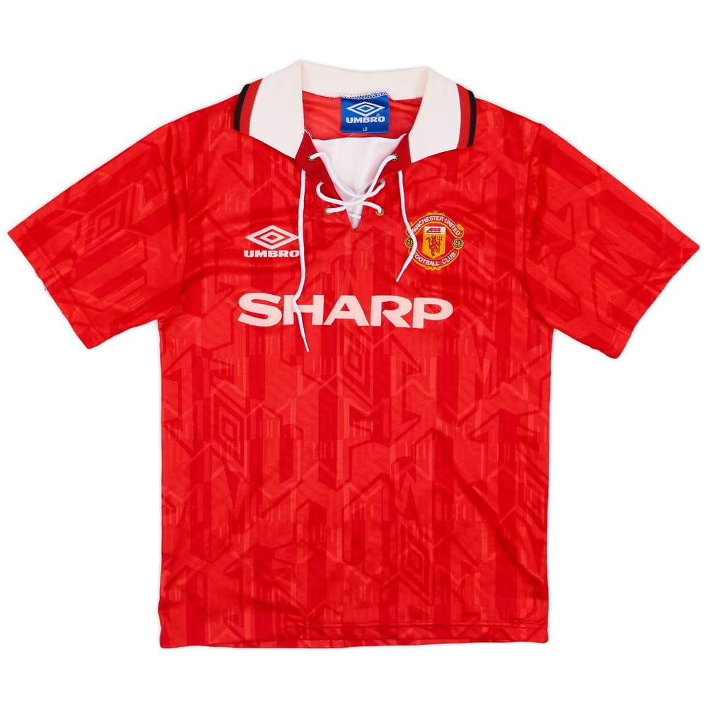 1992-94 Manchester United Home Shirt - 8/10 - (L.Boys)