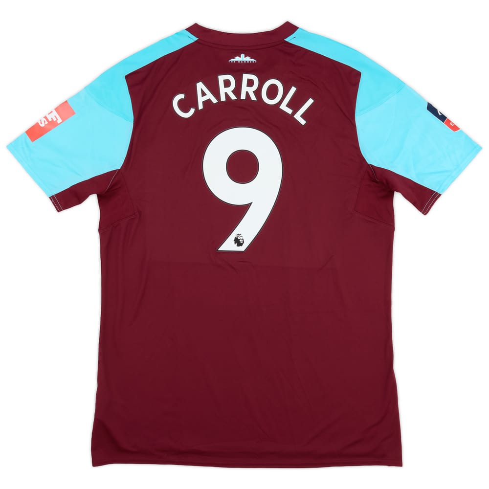 2017-18 West Ham Match Issue FA Cup Home Shirt Carroll #9