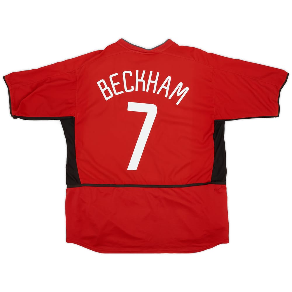 2002-04 Manchester United Home Shirt Beckham #7 - 6/10 - (XL)