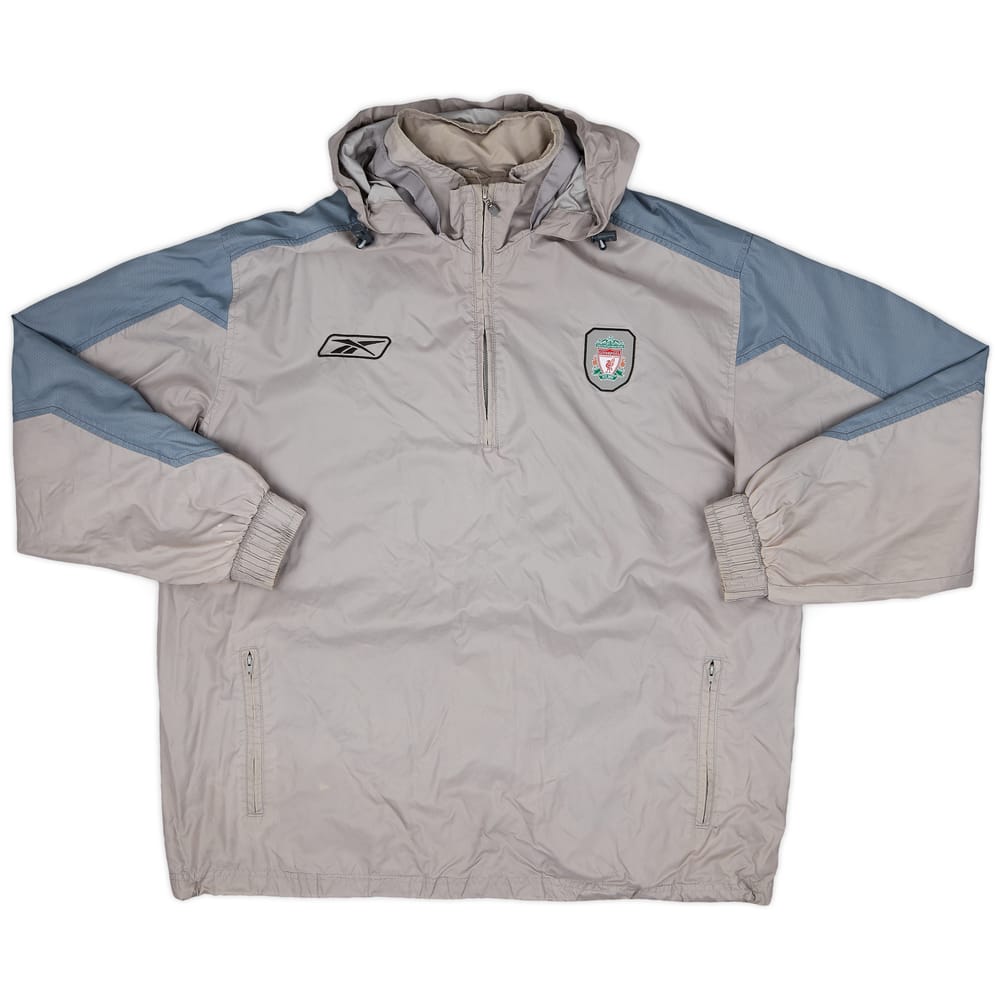 2004-06 Liverpool Reebok 1/4 Zip Hooded Rain Jacket - 8/10 - (L)