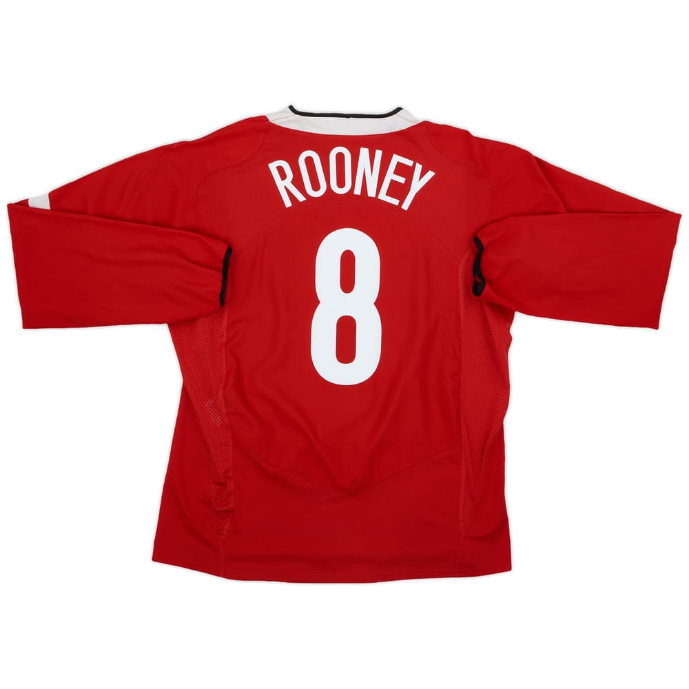 2004-06 Manchester United Home L/S Shirt Rooney #8 - 7/10 - (L)