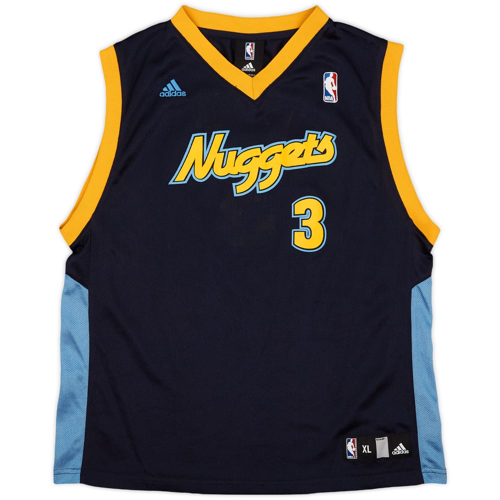 2006-08 Denver Nuggets Iverson #3 adidas Alternate Jersey - 7/10 - (XL.Boys)