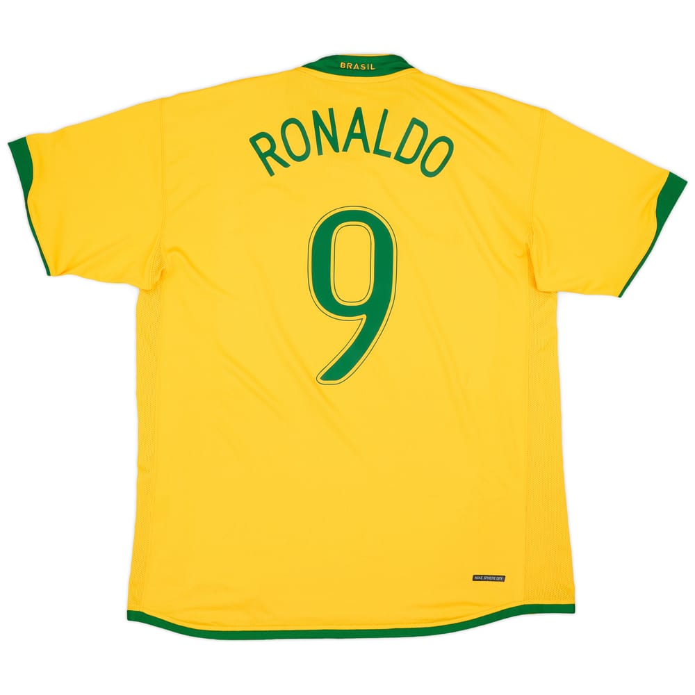 2006-08 Brazil Home Shirt Ronaldo #9 - 8/10 - (XL)
