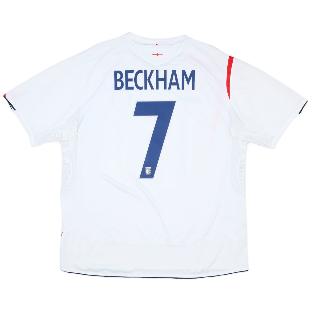2005-07 England Home Shirt Beckham #7 - 7/10 - (XXL)