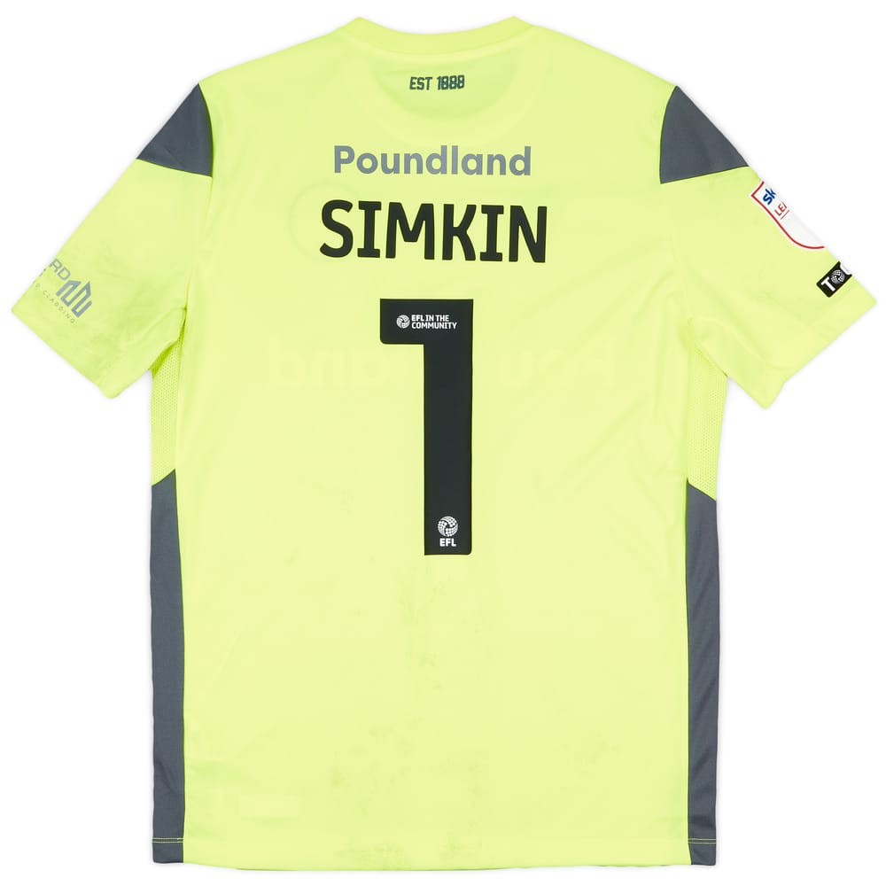 2024-25 Walsall Match Worn GK Shirt Simkin #1