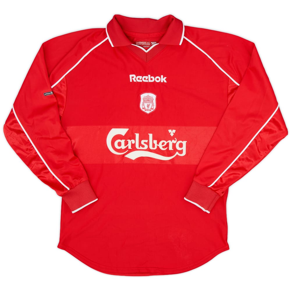2000-02 Liverpool Home L/S Shirt - 8/10 - (Y)