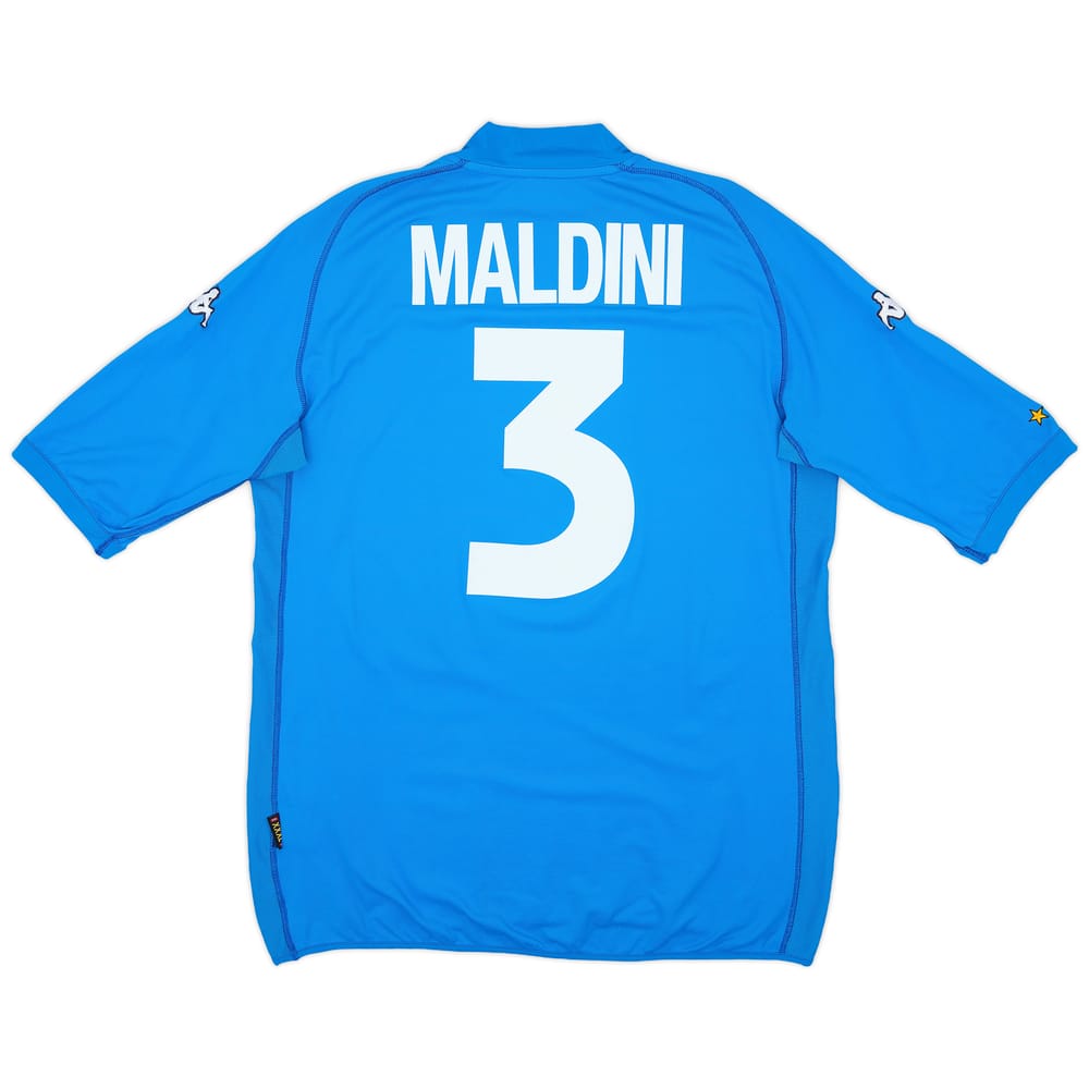 2002 Italy Home Shirt Maldini #3 - 8/10 - (3XL)