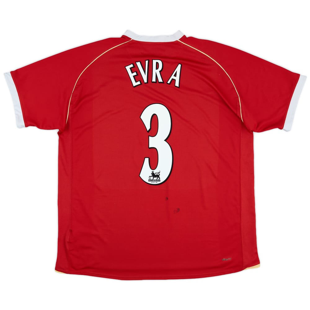 2006-07 Manchester United Home Shirt Evra #3 - 8/10 - (XL)