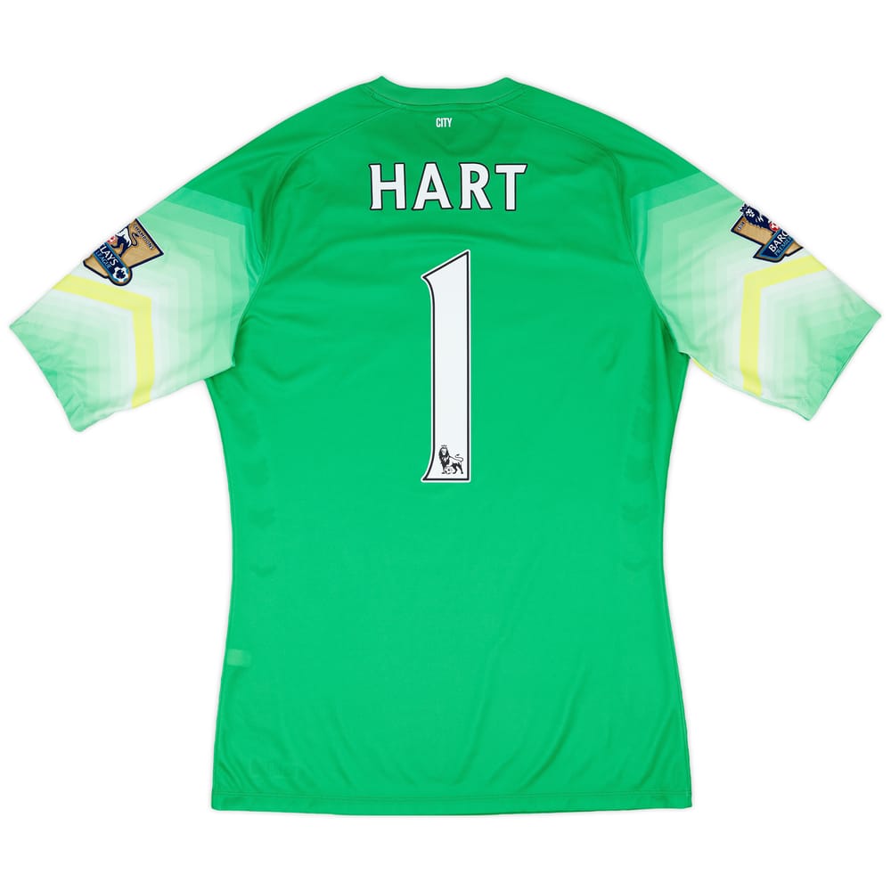 2014-15 Manchester City Match Issue GK S/S Shirt Hart #1