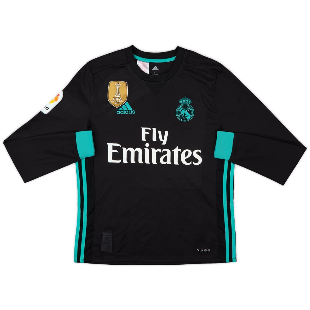 2017-18 Real Madrid Away L/S Shirt - 9/10 - (L.Boys)