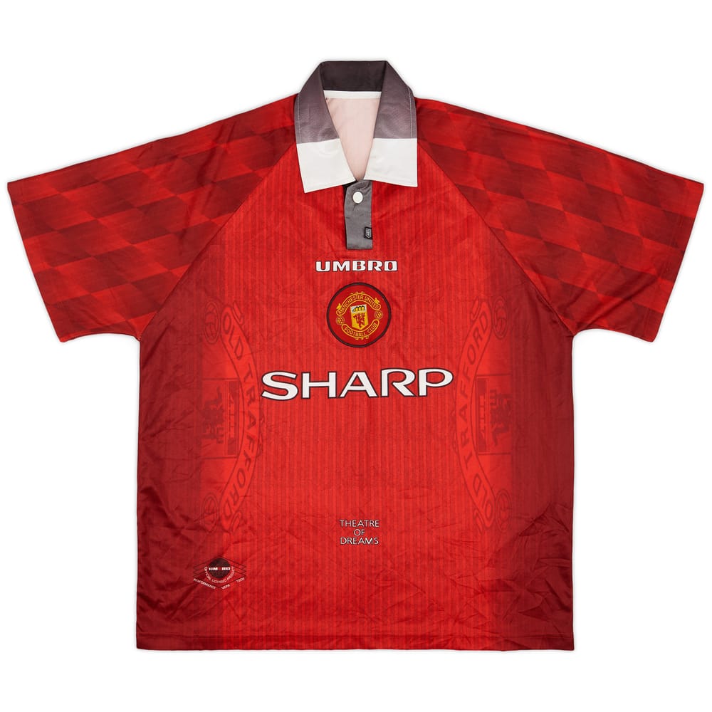 1996-98 Manchester United Home Shirt - 8/10 - (XL)