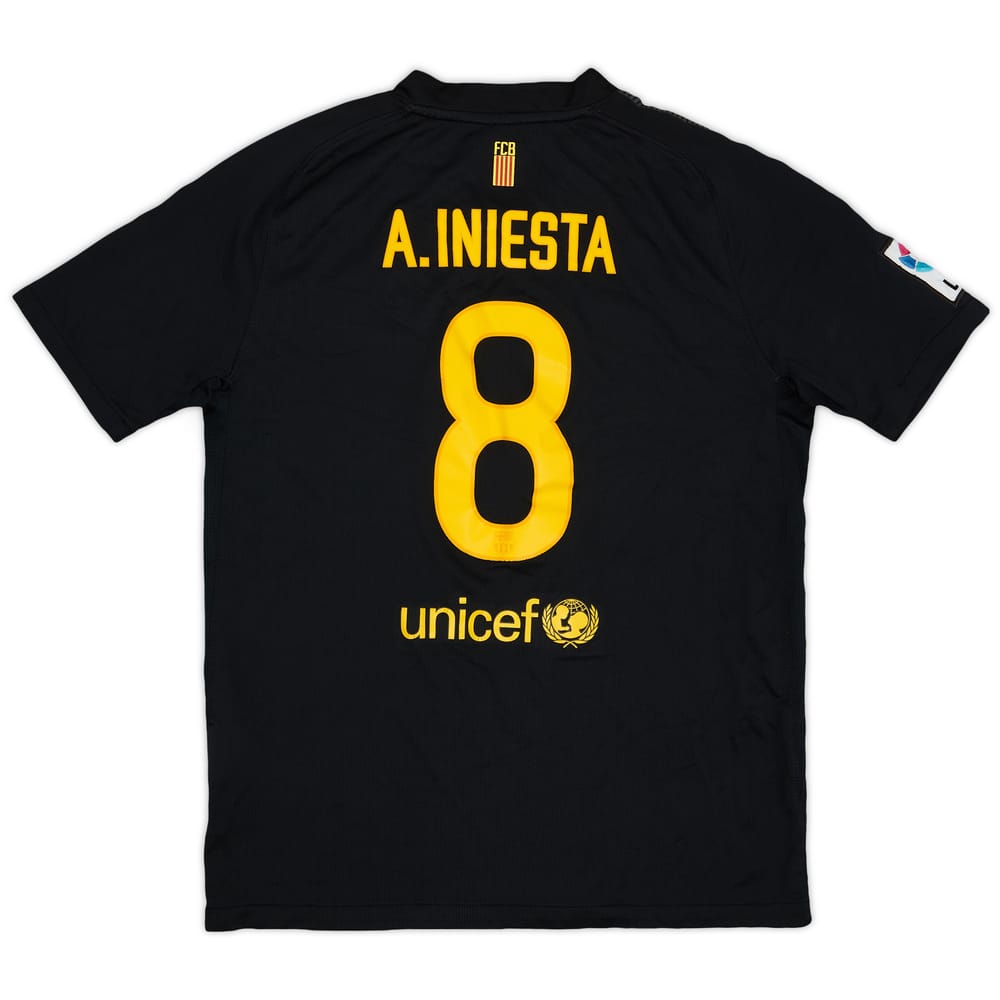 2011-12 Barcelona Away Shirt Iniesta #8 - 7/10 - (XL.Boys)