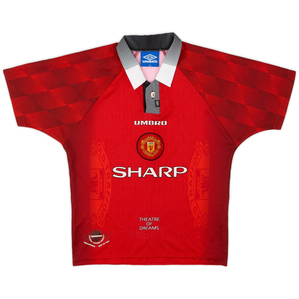 1996-98 Manchester United Home Shirt - 9/10 - (L.Boys)